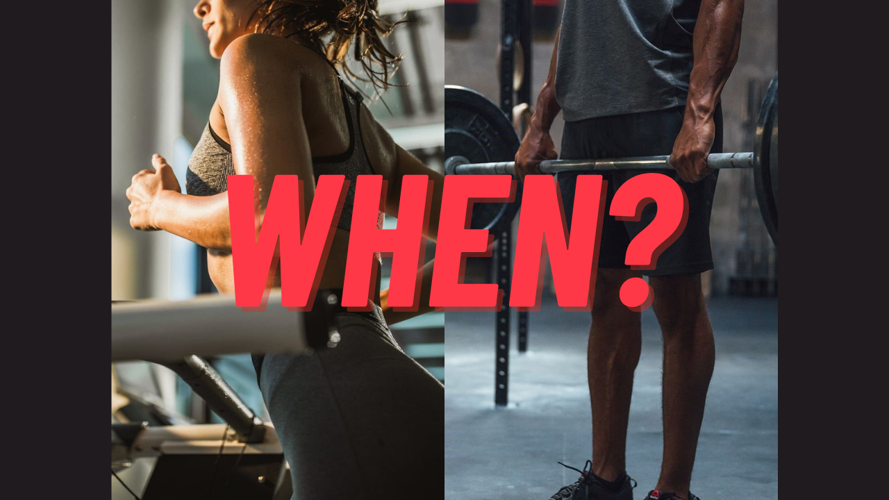 아침 해와 저녁 달 사이에서 고민하는 운동 선수의 이미지와 시간대별 생체 리듬 그래프