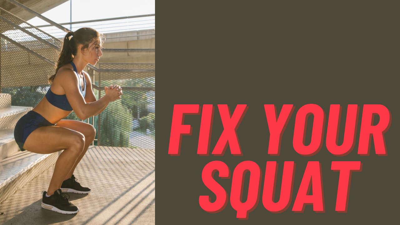 스쿼트 할 때 올바른 무릎 각도와 엉덩이 위치를 보여주는 가이드 사진